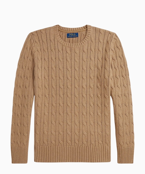 Cable-knit cotton jumper