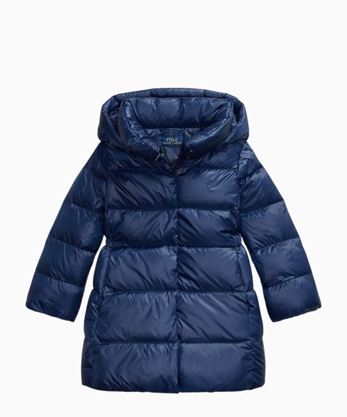 Long hooded down jacket