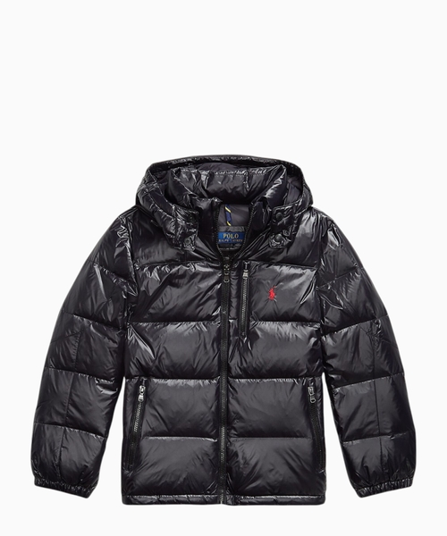 Hooded down jacket