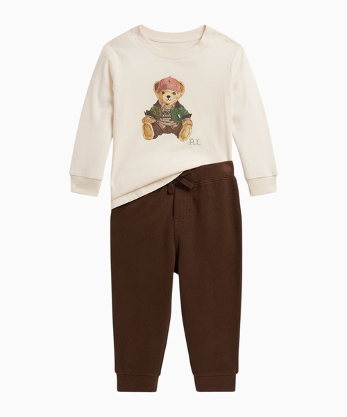 Polo Bear pambıq T-shirt və şalvar dəsti
