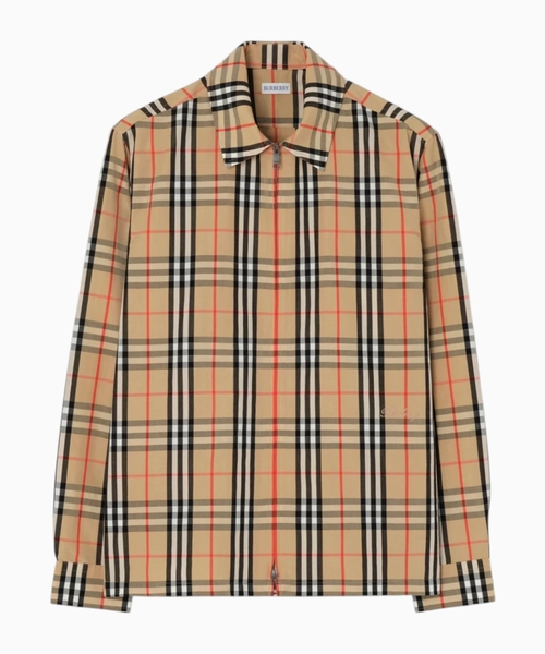 Check cotton linen overshirt