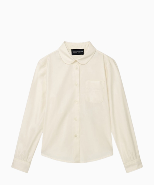 Shirt in cotton and viscose poplin