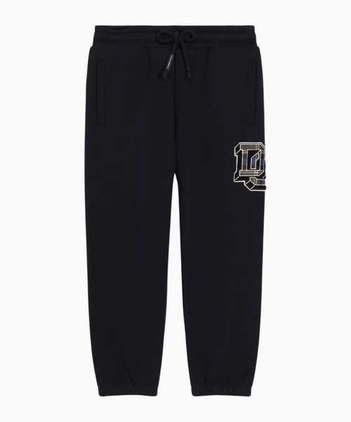 Fleece track pants with patch
