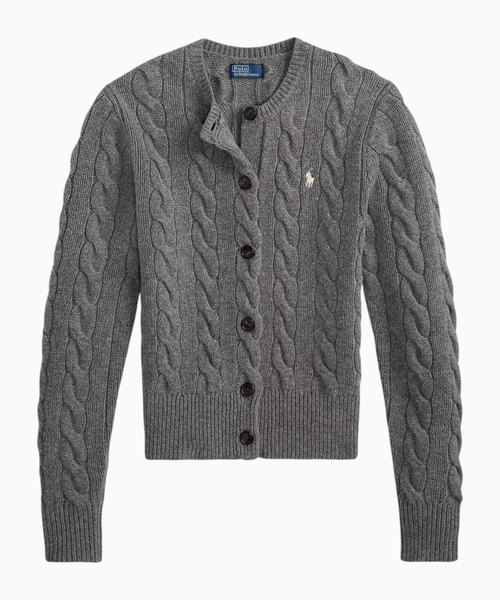 Cable-knit wool-cashmere cardigan