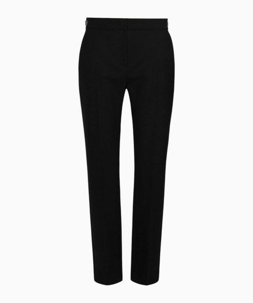 Slim double woollen cloth trousers