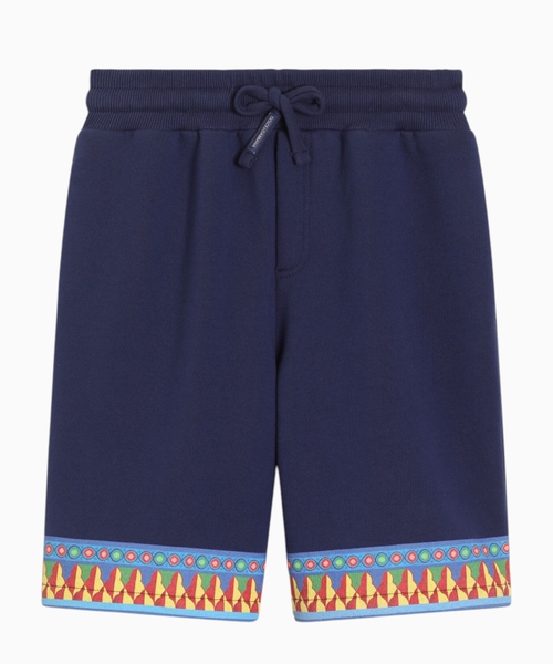 Carretto-print fleece bermuda shorts