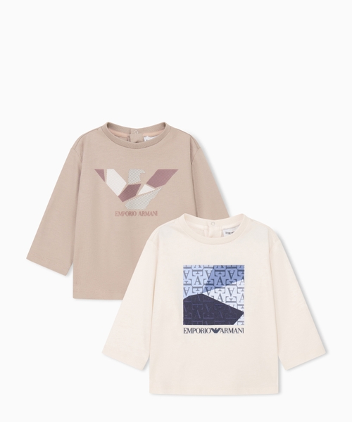 Düz biçimli pambıq cersi T-shirt dəsti