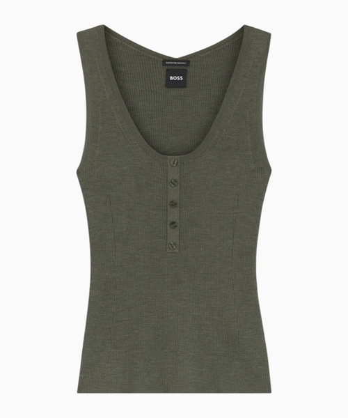 Sleeveless top in merino wool