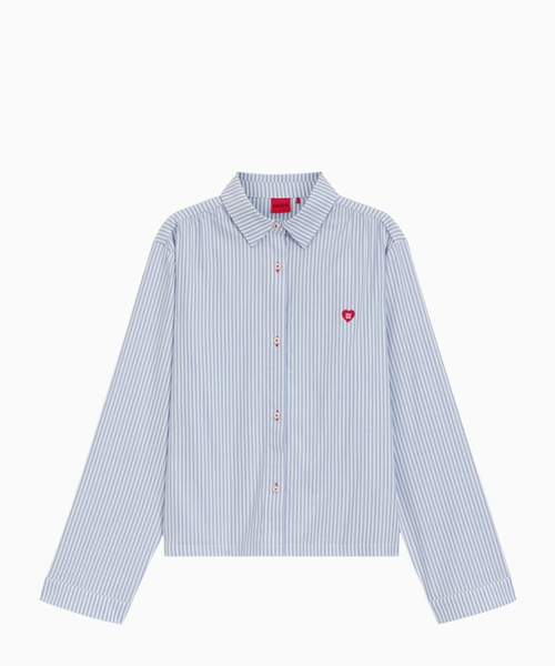 Cotton-blend pyjama shirt