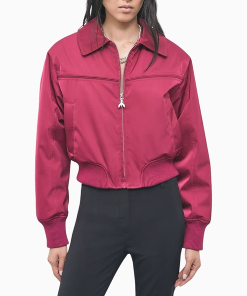 Water-repellent satin jacket