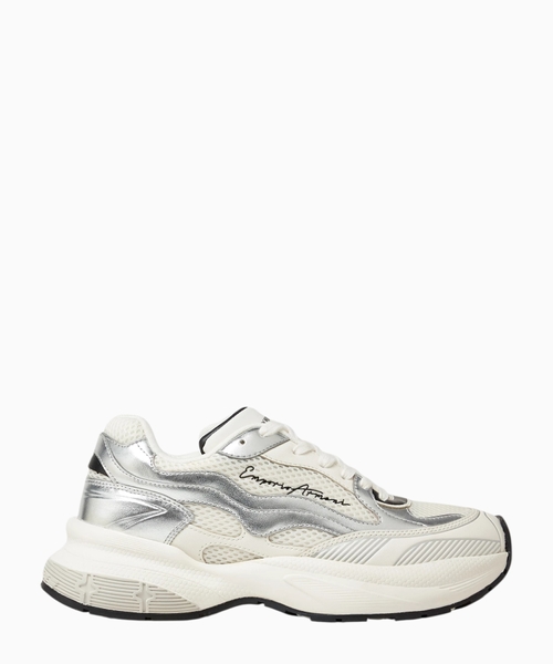 Mesh sneakers with leather details