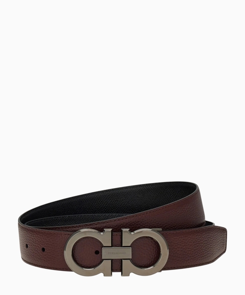 Gancini buckle reversible belt