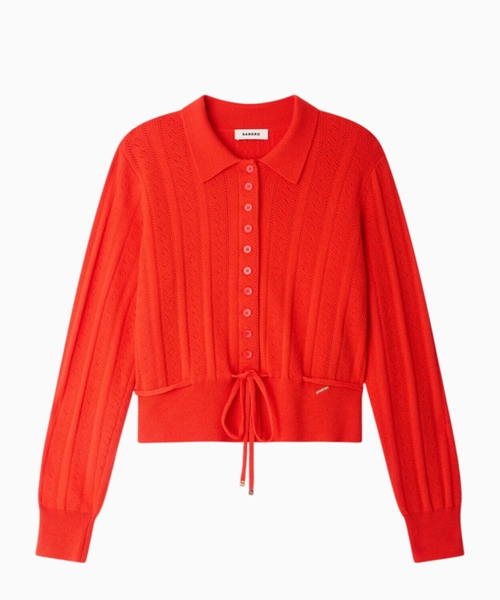 Pointelle knit cardigan