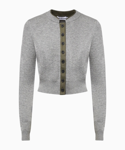Contrast placket cardigan