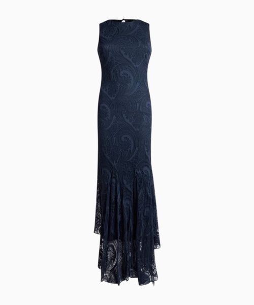 Dress in cotton-blend jersey with paisley motif