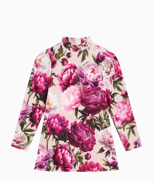 Peony print dress