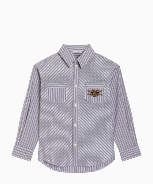 Striped poplin shirt