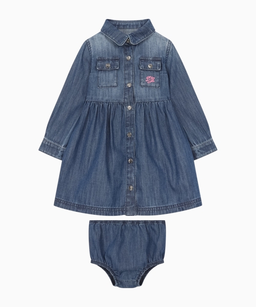 Denim dress and underwear set