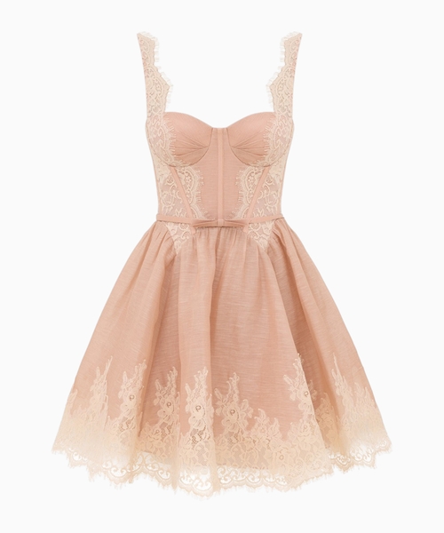 Valiant lace trim mini dress