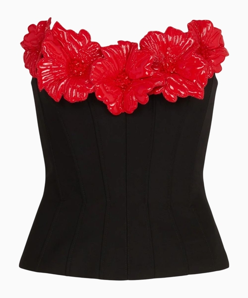 3D çiçəkli korset top
