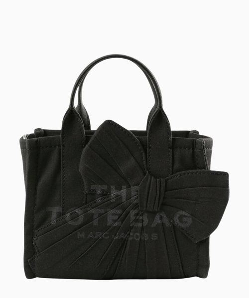 Crossbody tote in canvas with oversized bow