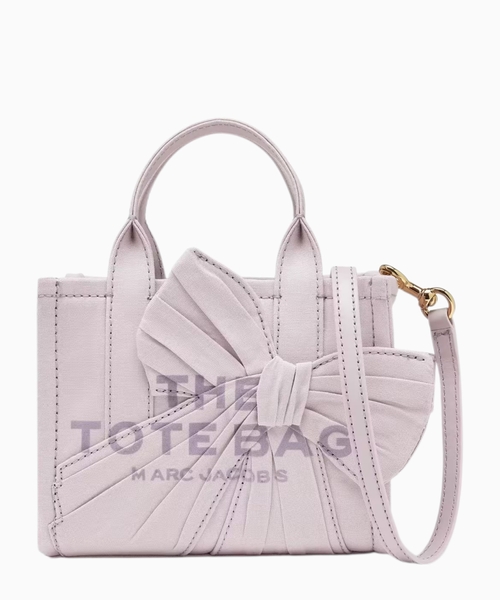 Crossbody tote in canvas with oversized bow