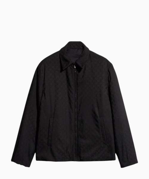 Reversible wool and nylon zip jacket