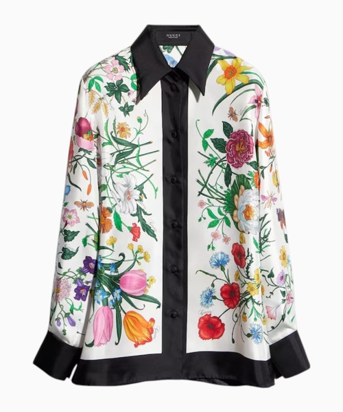 Printed silk shirt