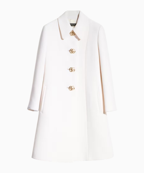 Wool coat with Double G button