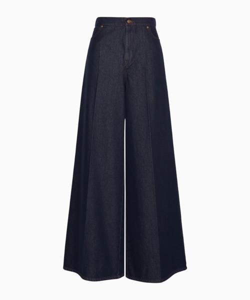 Cotton wide-leg jeans