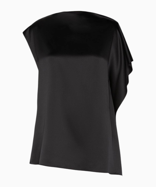 Silk top with ruffle detail