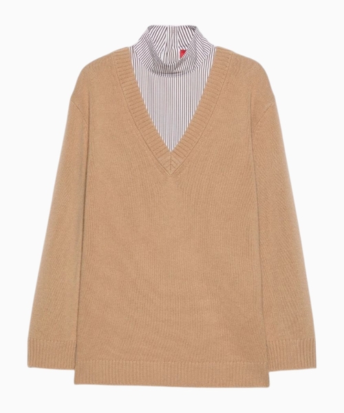 Wool and cotton-poplin pullover