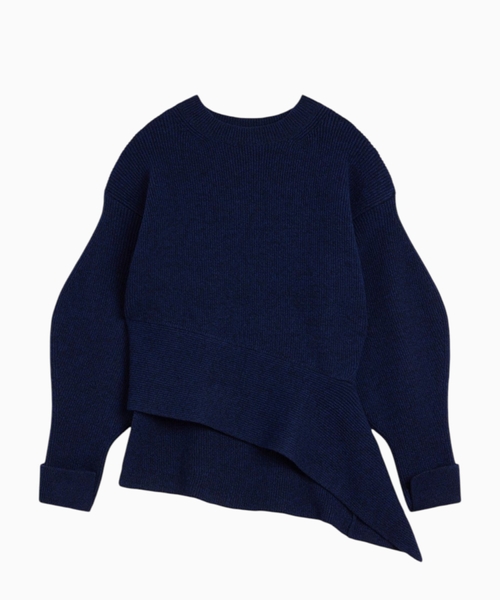 Asymmetric jumper in wool and cashmere