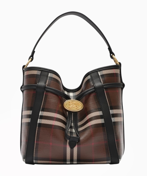 Mini check bucket bag