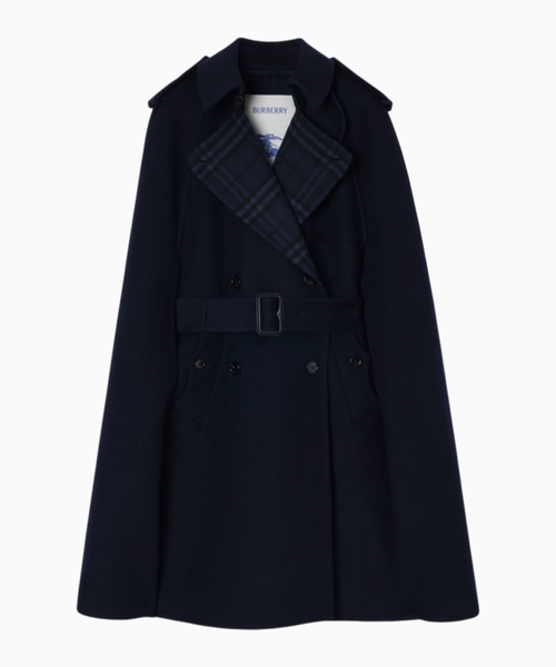 Wool Belmont trench cape