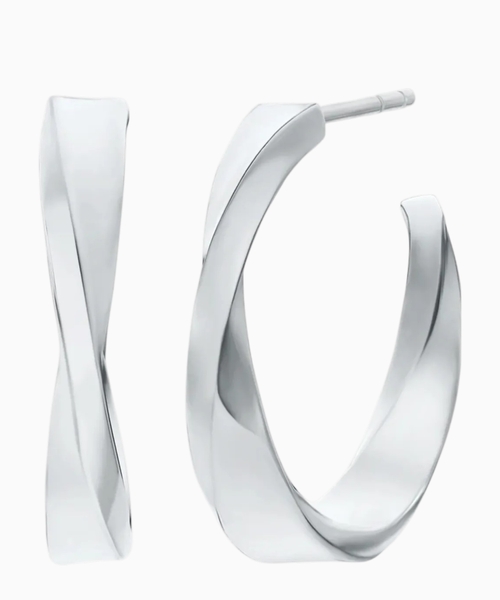 Twist hoop earrings