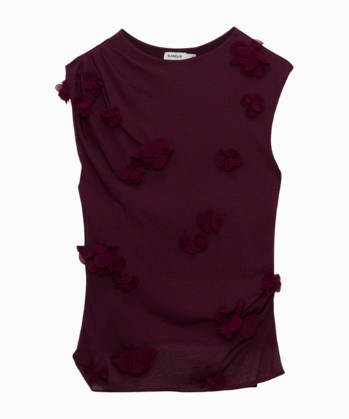 Çiçək applikasiyalı Tessa top