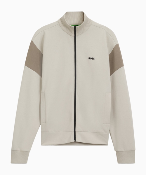 Zip-up cotton-blend track jacket