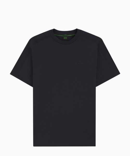 Stretch-cotton T-shirt with jacquard tape