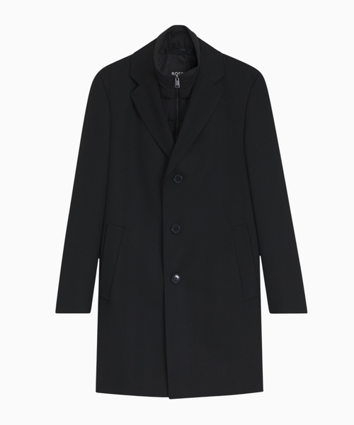 Coat in a water-repellent wool blend