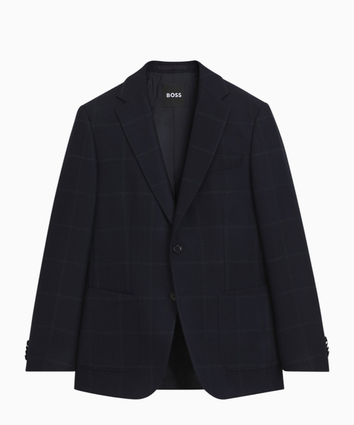 Slim-fit jacket in checked virgin wool