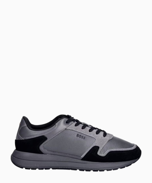 Leather sneakers with suede trim