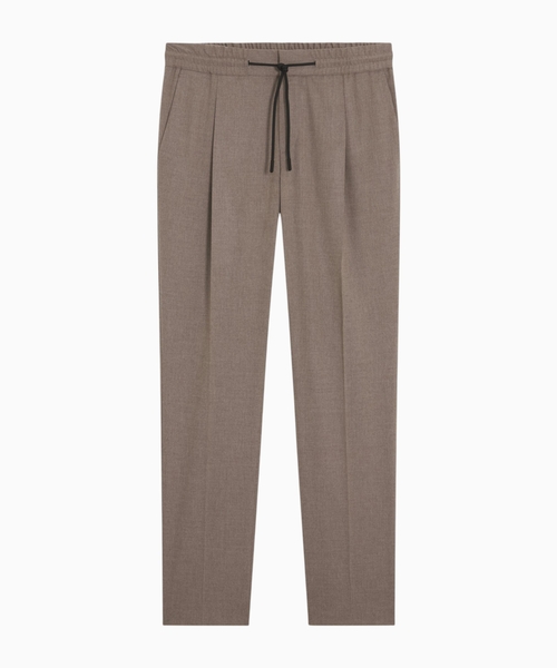 Slim-fit trousers in melange stretch flannel