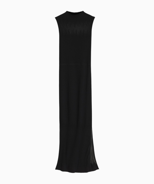 Knitted tube dress with sheer detailing