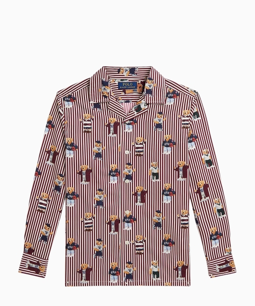 Хлопковая рубашка Polo Bear в полоску
