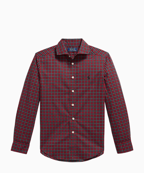 Plaid cotton poplin shirt