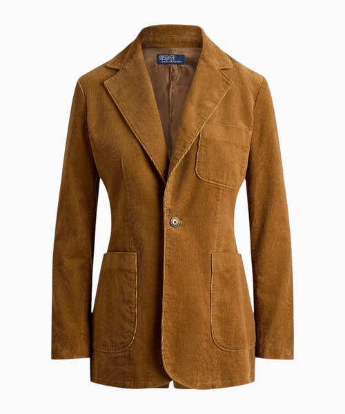 Single-breasted corduroy blazer