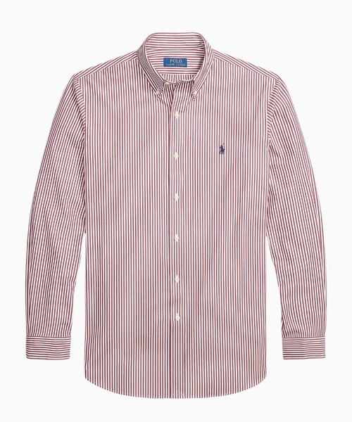 Striped stretch poplin shirt