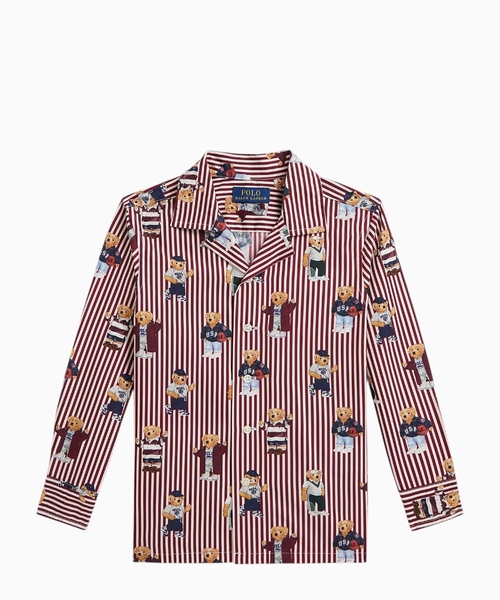 Хлопковая рубашка Polo Bear в полоску