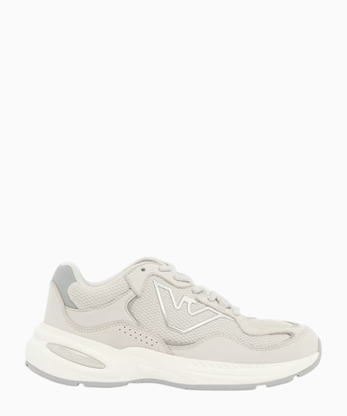 Sneakers with mesh and leather upper